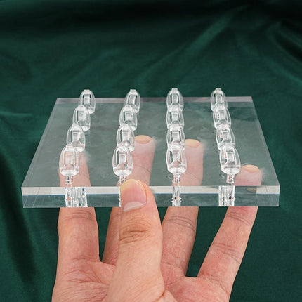 Clear Acrylic Square Rectangle Jewelry Display Stand for Nose Rings, Clicker Hoops, and Earrings - Très Elite
