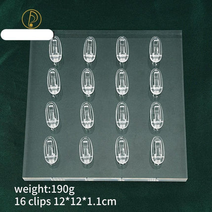 Clear Acrylic Square Rectangle Jewelry Display Stand for Nose Rings, Clicker Hoops, and Earrings - Très Elite