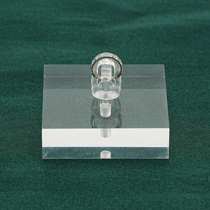 Clear Acrylic Square Rectangle Jewelry Display Stand for Nose Rings, Clicker Hoops, and Earrings - Très Elite