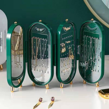 Clear Plastic 153-Hole Foldable Jewelry Display Rack for Earrings and Necklaces - Très Elite