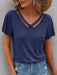 Chic V-Neck Tee with Cross Straps - Effortless Everyday Elegance