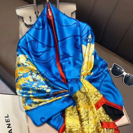 Coastal Charm: Elegant Multi-Hued Beach Scarf - Stylish UV Protection - Très Elite