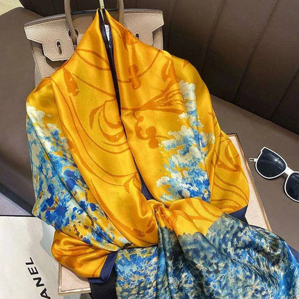 Coastal Charm: Elegant Multi-Hued Beach Scarf - Stylish UV Protection - Très Elite