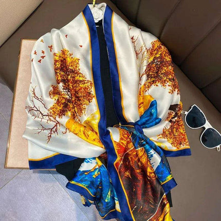 Coastal Charm: Elegant Multi-Hued Beach Scarf - Stylish UV Protection - Très Elite