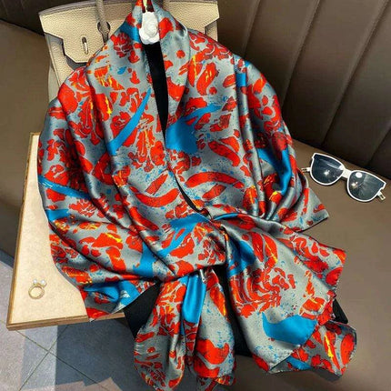 Coastal Charm: Elegant Multi-Hued Beach Scarf - Stylish UV Protection - Très Elite