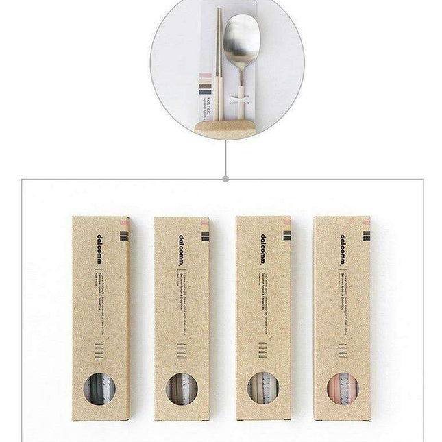 Colorful 8-Piece Stainless Steel Utensil Set with Chopsticks and Spoons