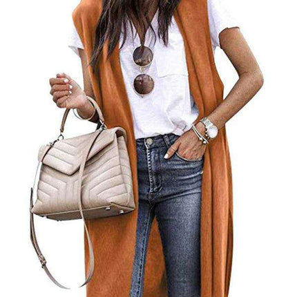 Colorful Knit Sleeveless Cardigan Vest for Chic Casual Style - Très Elite