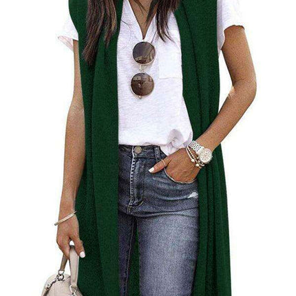 Colorful Knit Sleeveless Cardigan Vest for Chic Casual Style - Très Elite