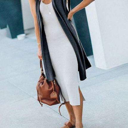 Colorful Knit Sleeveless Cardigan Vest for Chic Casual Style - Très Elite