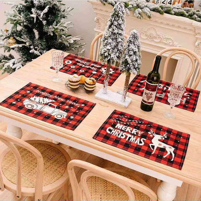 Colorful Plaid Polyester Table Mat Collection
