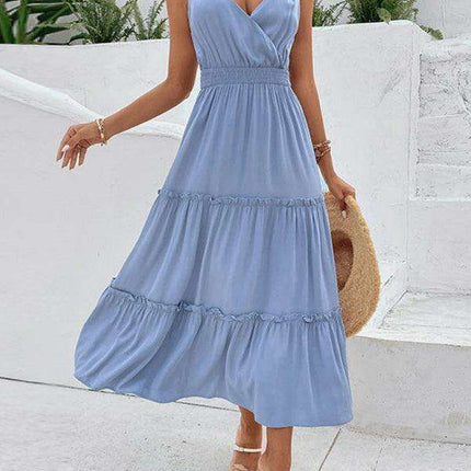 Colorful Rayon Suspender Dress - Women's Casual Elegance - Très Elite