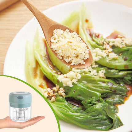 Compact Electric Garlic Chopper with Quick-Slice Technology and Adjustable Capacity