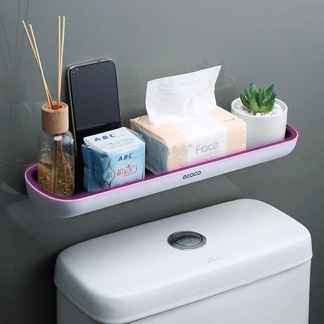 Compact Moisture-Resistant Wall Shelf Organizer for Bathroom and Kitchen - Simple Installation Solution