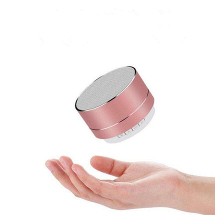 Compact Steel Gun Mini Bluetooth Speaker - Powerful Portable Subwoofer with Wireless Audio and Hands-Free Calling - Très Elite