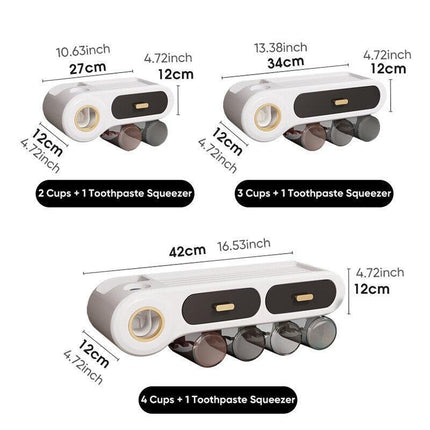 Comprehensive Bathroom Organizer Set for Toothbrushes, Cups, and Cosmetics - Très Elite