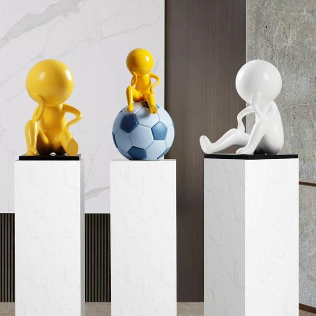 Contemporary Abstract Football Sculpture for Unique Home Decor