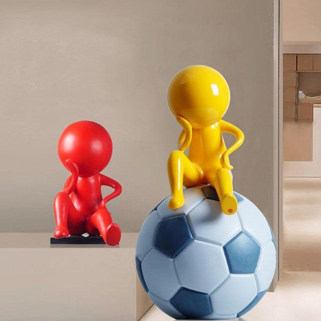Contemporary Abstract Football Sculpture for Unique Home Decor