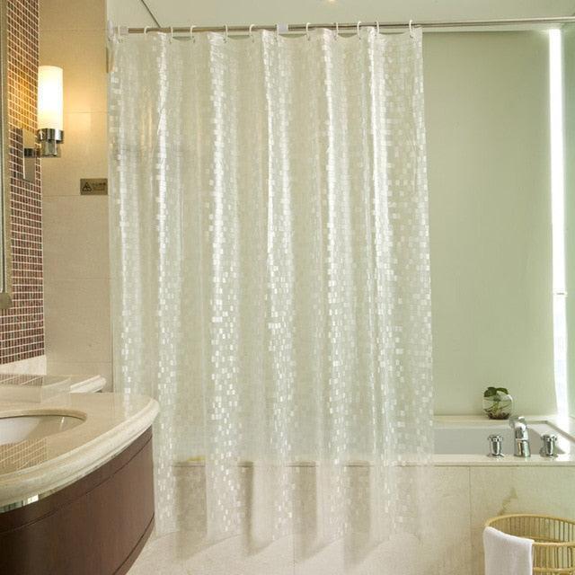 Contemporary Floral Cobblestone PVC Shower Curtain Set