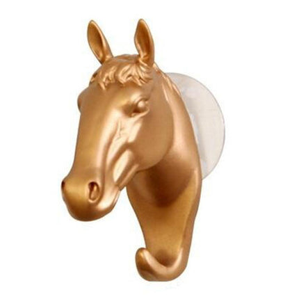 Contemporary Horse Head Wall Hook with Easy Suction Cup Mount - Stylish and Functional