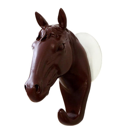 Contemporary Horse Head Wall Hook with Easy Suction Cup Mount - Stylish and Functional