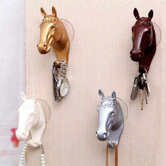 Contemporary Horse Head Wall Hook with Easy Suction Cup Mount - Stylish and Functional