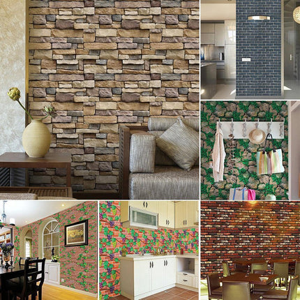 Contemporary PVC Brick Pattern Wall Decal for Stylish Kitchen and Bathroom Makeovers - Très Elite