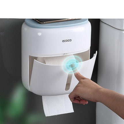 Contemporary Wall-Mounted Bathroom Organizer with Toilet Paper Holder - Très Elite
