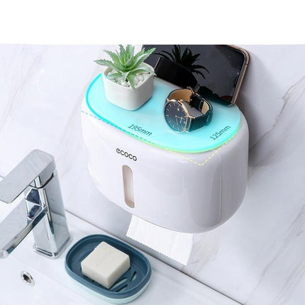 Contemporary Wall-Mounted Bathroom Organizer with Toilet Paper Holder - Très Elite
