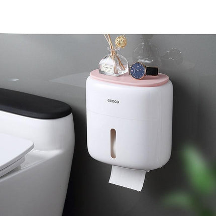 Contemporary Wall-Mounted Bathroom Organizer with Toilet Paper Holder - Très Elite