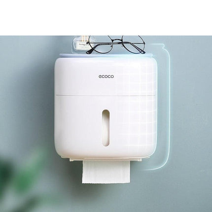 Contemporary Wall-Mounted Bathroom Organizer with Toilet Paper Holder - Très Elite