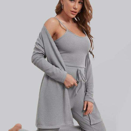 Cozy Elegance Women's Waffle Knit Lounge Set - Premium Comfort Wear