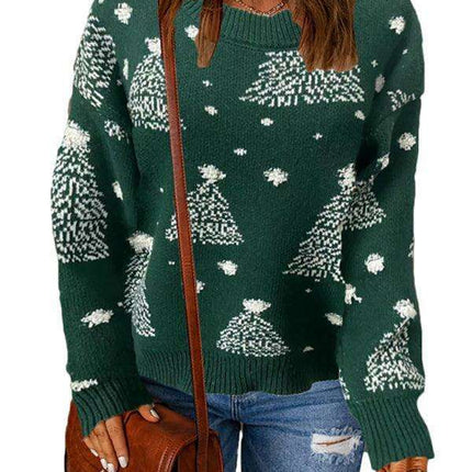 Cozy Festive Drop-Shoulder Knit Sweater for Women - Chic & Comfortable Fashion Top - Très Elite