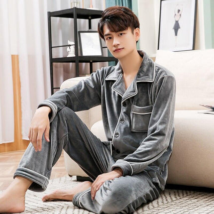 Cozy Men's Coral Fleece Winter Pajama Set - Très Elite