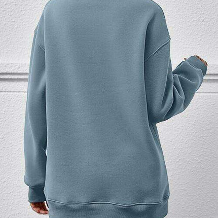 Cozy Oversized Polyester Round Neck Sweatshirt for Ultimate Comfort - Très Elite