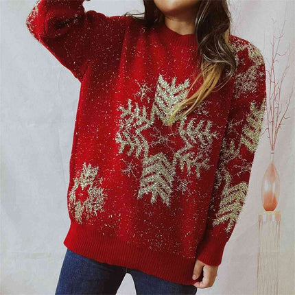 Cozy Snowflake Knit Sweater for Winter Wear - Très Elite