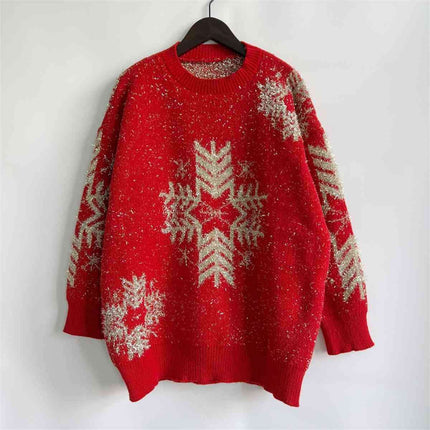 Cozy Snowflake Knit Sweater for Winter Wear - Très Elite