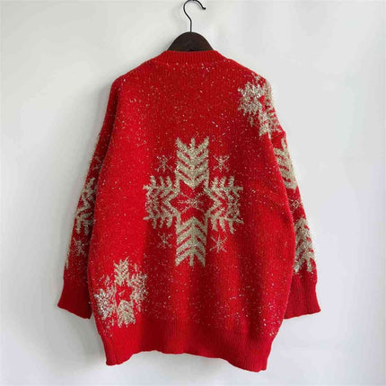 Cozy Snowflake Knit Sweater for Winter Wear - Très Elite