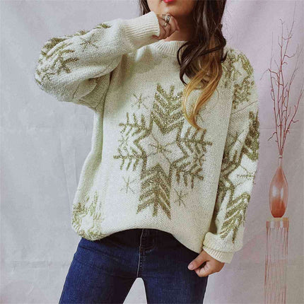 Cozy Snowflake Knit Sweater for Winter Wear - Très Elite