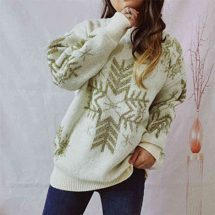 Cozy Snowflake Knit Sweater for Winter Wear - Très Elite