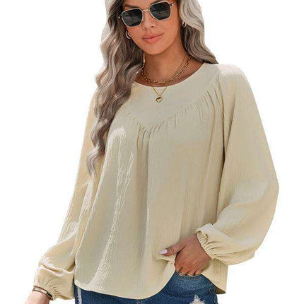 Cozy Solid Color Women's Polyester Pullover with Long Sleeves - Très Elite