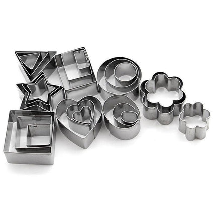 Creative Baking Bliss: 24-Piece Premium Stainless Steel Cookie Cutter Collection - Très Elite