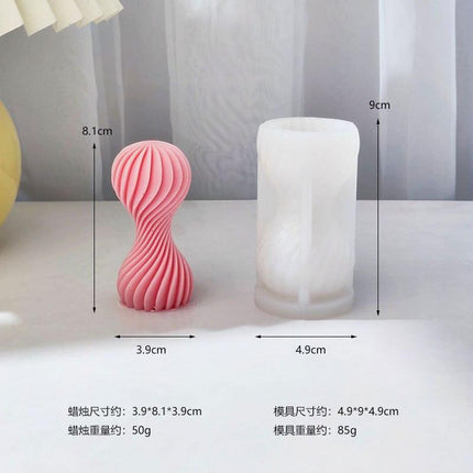 Creative Spiral Pillar Silicone Mold for Unique Candle and Soap Crafting! - Très Elite
