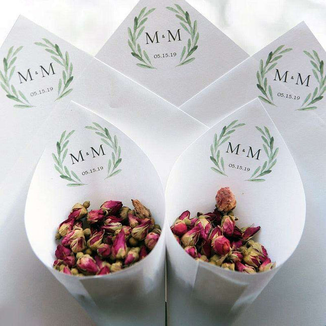 Customizable 30-Piece Wedding Confetti Cone Collection - Create Magical Moments