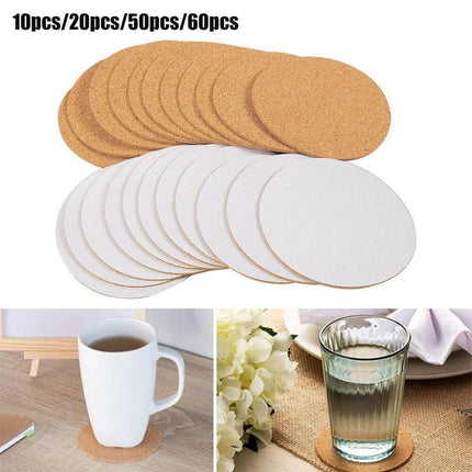 Customizable 60-Piece Cork Coaster Set: Stylish Protection for Your Tabletops - Très Elite