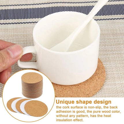 Customizable 60-Piece Cork Coaster Set: Stylish Protection for Your Tabletops - Très Elite
