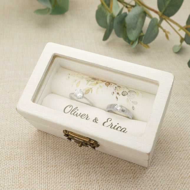 Customizable Elegant Wedding Ring Box for Lasting Memories