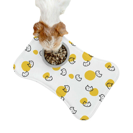 Customizable Fun Pet Feeding Mats - Vibrant Bone and Fish Patterns for Tidy Mealtimes