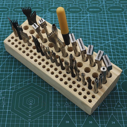 Customizable Pine Wood Tool Organizer for Leathercraft and DIY Enthusiasts - Très Elite