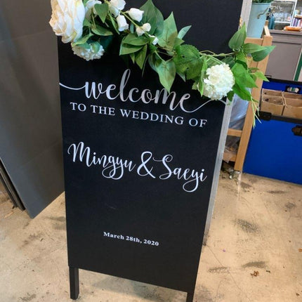 Customizable Wedding Mirror Decal: Personalized Names & Date for Elegant Decor..