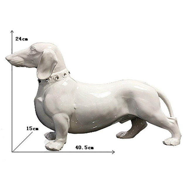 Dachshund Elegance: Exquisite Ceramic Guardian Statue for Timeless Home Decor